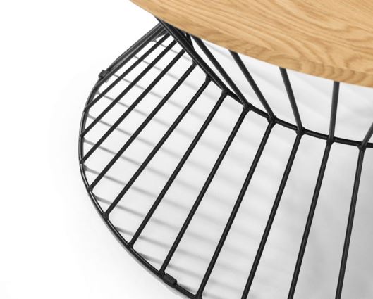 JERSEY ROUND WIRE COFFEE TABLE - EURO OAK