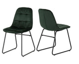 MARLOW & LUKAS DINING SET (X4 CHAIRS) - WHITE MARBLE/EMERALD GREEN VELVET