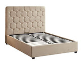 MADISON 4'6" OTTOMAN BED - FAWN VELVET FABRIC