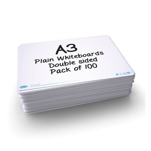 Show-me Drywipe Boards Plain&#47;Plain A3 (Pack of 100) A3P100