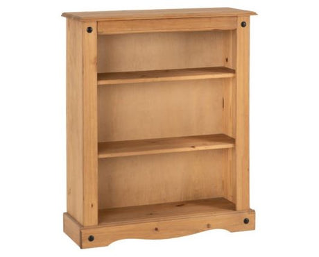 Corona Low Bookcase - Distressed Waxed Pine