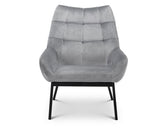 LUCERNE VELVET CHAIR - GREY