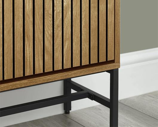Sia 2 Door Shoe Cabinet Natural Oak Effect