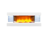 Sureflame WM-9332 Electric Wall Fireplace Suite with Downlights & Remote in Pure White