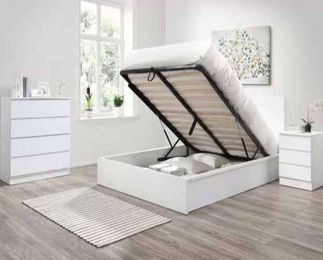 Oslo King Ottoman Bed - White