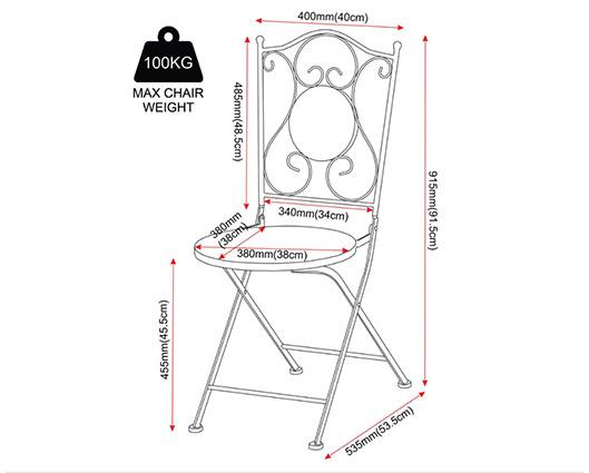 FERNE PATIO DINING SET - WHITE/GREEN LEAF
