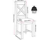 WINDSOR CROSS BACK DINING CHAIR (X2 PER BOX) - IVORY/OAT FABRIC