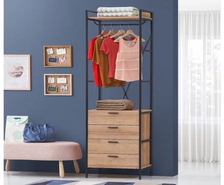 Claire 4 Drawer Open Wardrobe- Riveria Oak