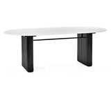 Bolivia Oval Dining Table White & Black