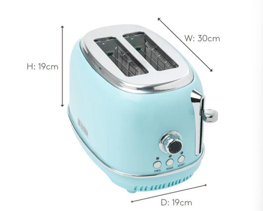 Haden Heritage 2 Slice Toaster Turquoise
