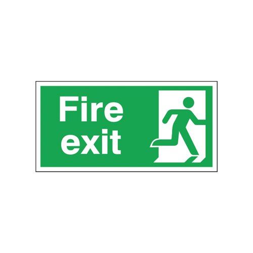 Safety Sign Fire Exit Running Man Right 150x300mm Self-Adhesive E98A&#47;S