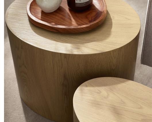 Toba Oval Nest of Tables Light Oak