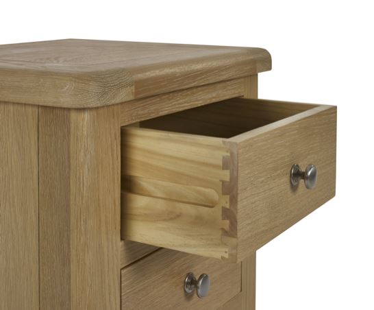 Memphis Limed Oak 3 Drawer Bedside