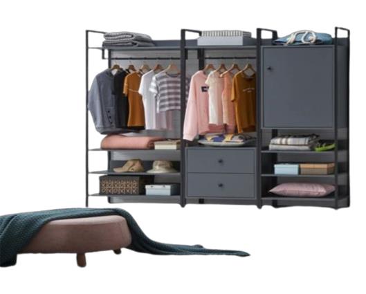 Zahra 3 Piece Bedroom Furniture Set Open Wardrobes