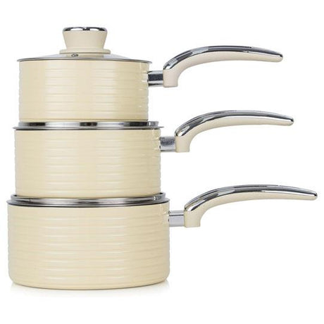 Swan Retro 3 Piece Saucepan Set