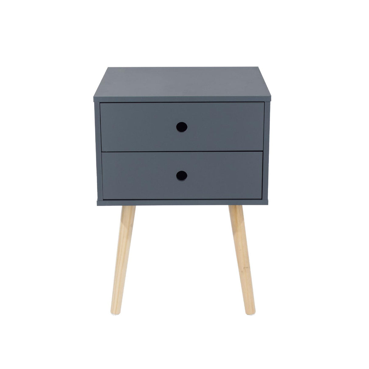 Scandia 2 Drawer Bedside Cabinet-Midnight Blue