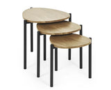 Lorette Teardrop Nesting Side Table Oak