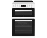 Beko KDC653W 60cm Double Electric Cooker with Ceramic Hob