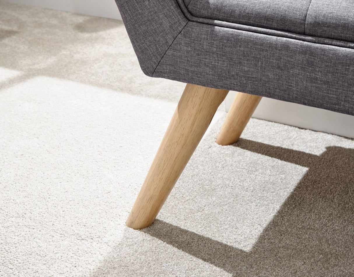 Milan upholstered bench dark grey hopsack