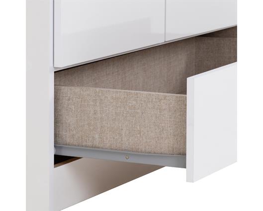 DENVER 4 DOOR 2 DRAWER MIRRORED WARDROBE - WHITE GLOSS