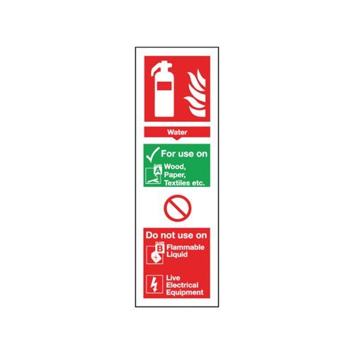 Safety Sign Fire Extinguisher Water 300x100mm Self-Adhesive F200&#47;S