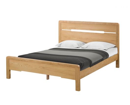 Curve Double Bed - Oak
