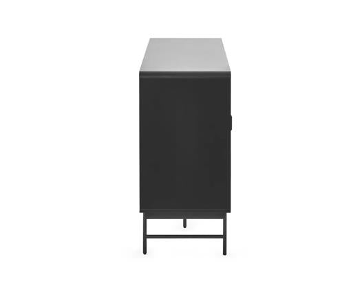 Alvin Lamp Table - Black and Natural Brown Wood
