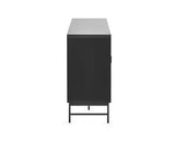 Alvin Lamp Table - Black and Natural Brown Wood