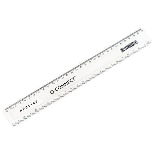 Q-Connect 300mm&#47;30cm Clear Ruler KF01107