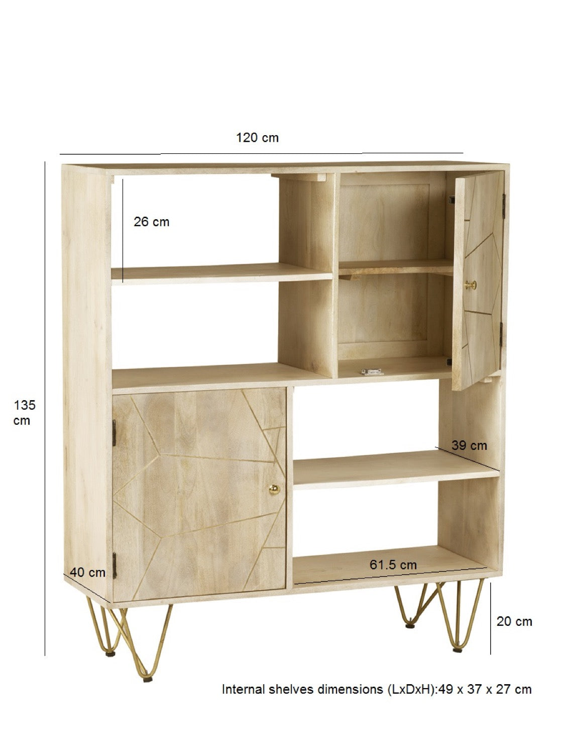 Light Gold Display Cabinet