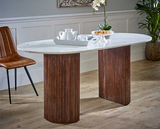 Opal Mango Wood Dining Table 170Cm With Marble Top