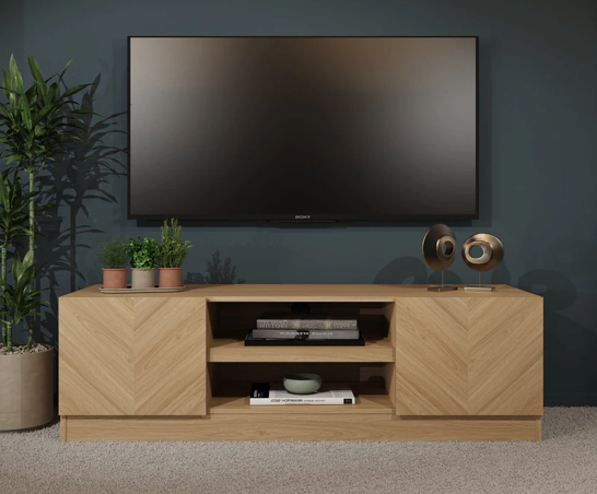 Catania 2 Door TV Unit Euro Oak