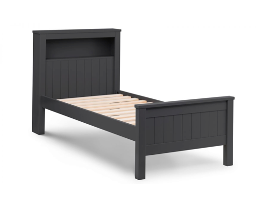 MAINE BOOKCASE BED 90CM - ANTHRACITE