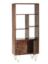 Dark Gold Large Bookcase 2 Door