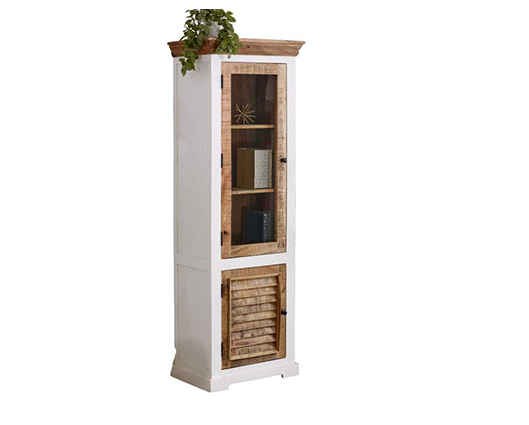 Alfie Wood Bookcase/Display Cabinet - 3 Shelves & 1 Doors