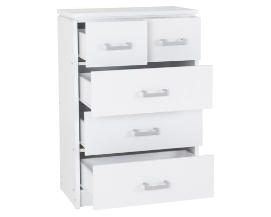 Charles 3+2 Drawer Chest - White