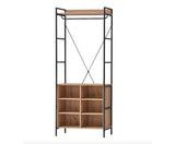 Claire Open Wardrobe with 4 Shelves- Riveria Oak