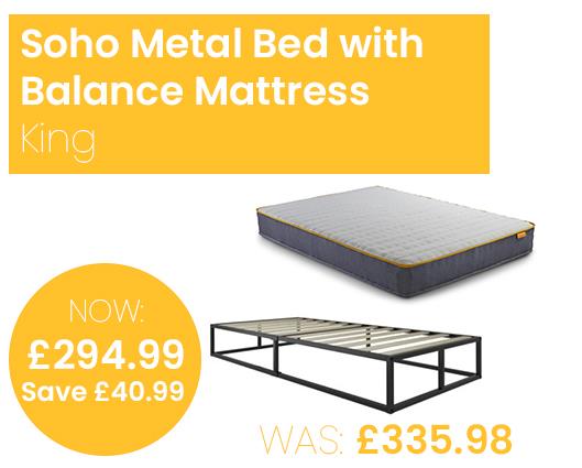 Soho Metal Platform Bed with SleepSoul Balance Mattress - King