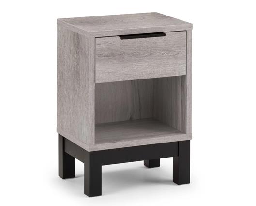 Bali 1 Drawer Bedside Grey Oak