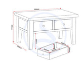WINDSOR 2 DRAWER COFFEE TABLE - IVORY/OAK