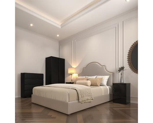MALVERN 2 DOOR WARDROBE BEDROOM SET - BLACK