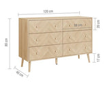 Herringford 6 Drawer Chest Oak