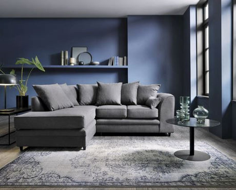 Darcy Left Hand Facing Corner Sofa-Dark Grey