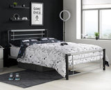 Faro Double Bed - Black & Silver