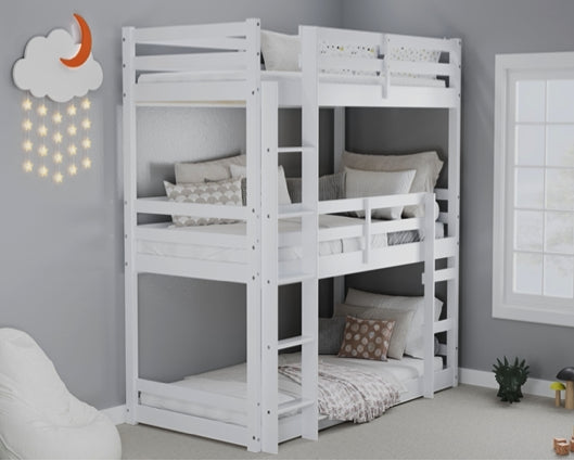 90CM TRESSA TRIPLE BUNK BED WHITE