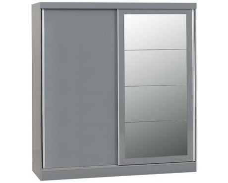 NEVADA 2 DOOR SLIDER WARDROBE - GREY GLOSS
