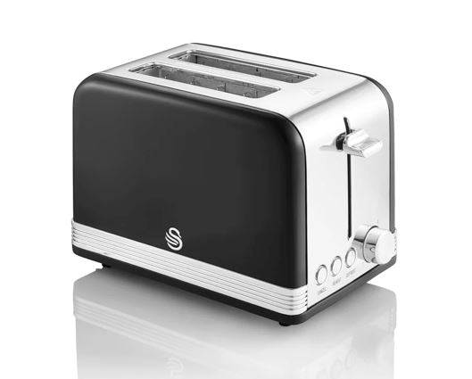 2 Slice Retro Black Toaster