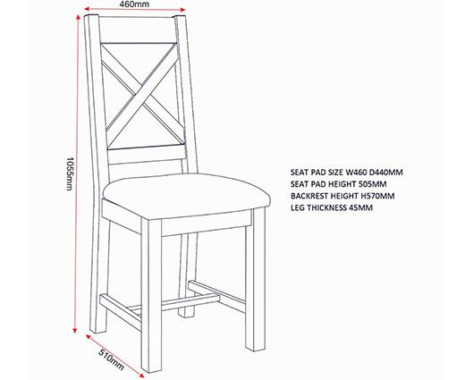 WINDSOR CROSS BACK DINING CHAIR (X2 PER BOX) - IVORY/OAT FABRIC