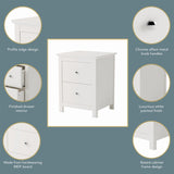 Nairn White 2 drawer bedside cabinet