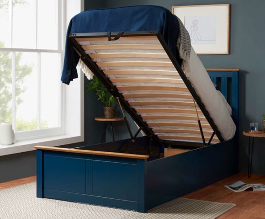 Phoenix Single Ottoman Bed - Navy